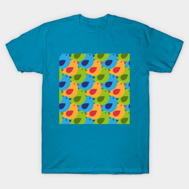 Coloured birds pattern T-Shirt by Rubi16